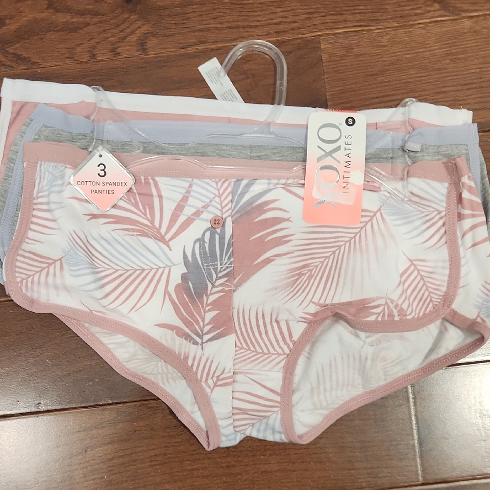 XOXO Women's Intimates Pink and Gray Cotton Panties  3 Pack